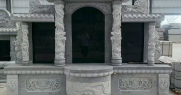 丹东 芝麻灰高档墓碑，土墓，可定制