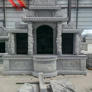 丹东 芝麻灰高档墓碑，土墓，可定制