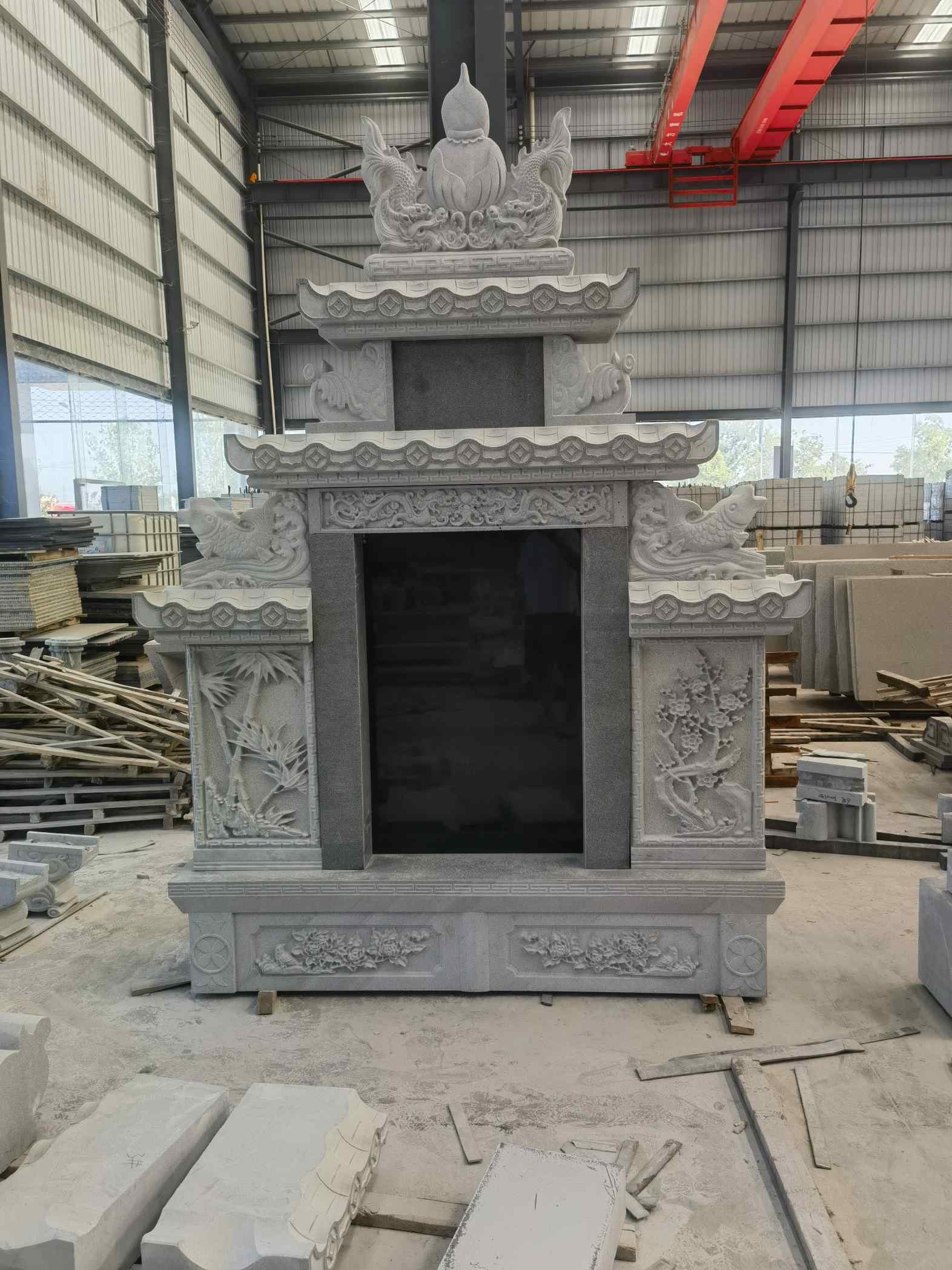 丹东 芝麻灰高档墓碑、土墓，一套也支持定做
