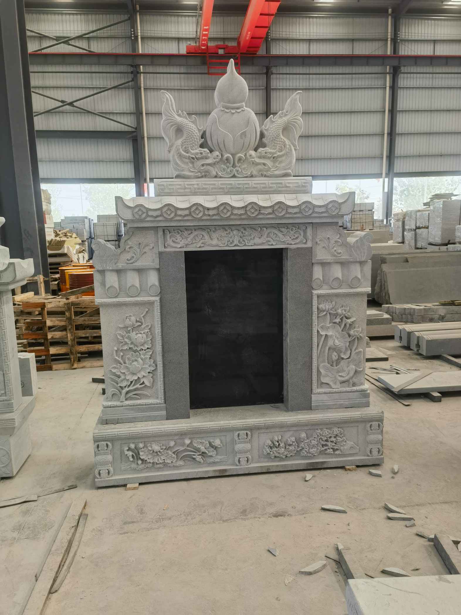 丹东 芝麻灰高档墓碑、土墓，一套也支持定做