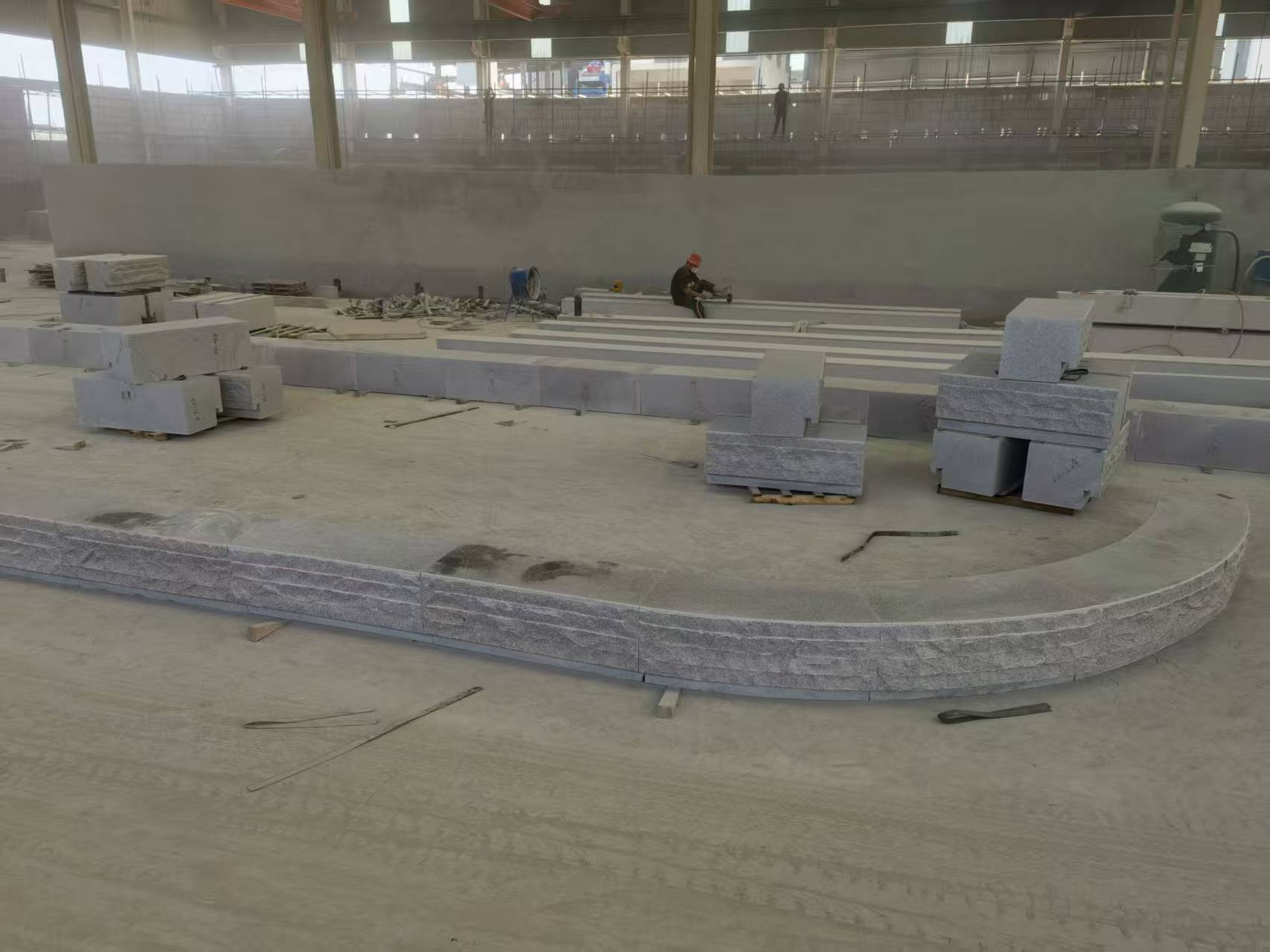 丹东 芝麻白整石坐凳（光面+自然面）