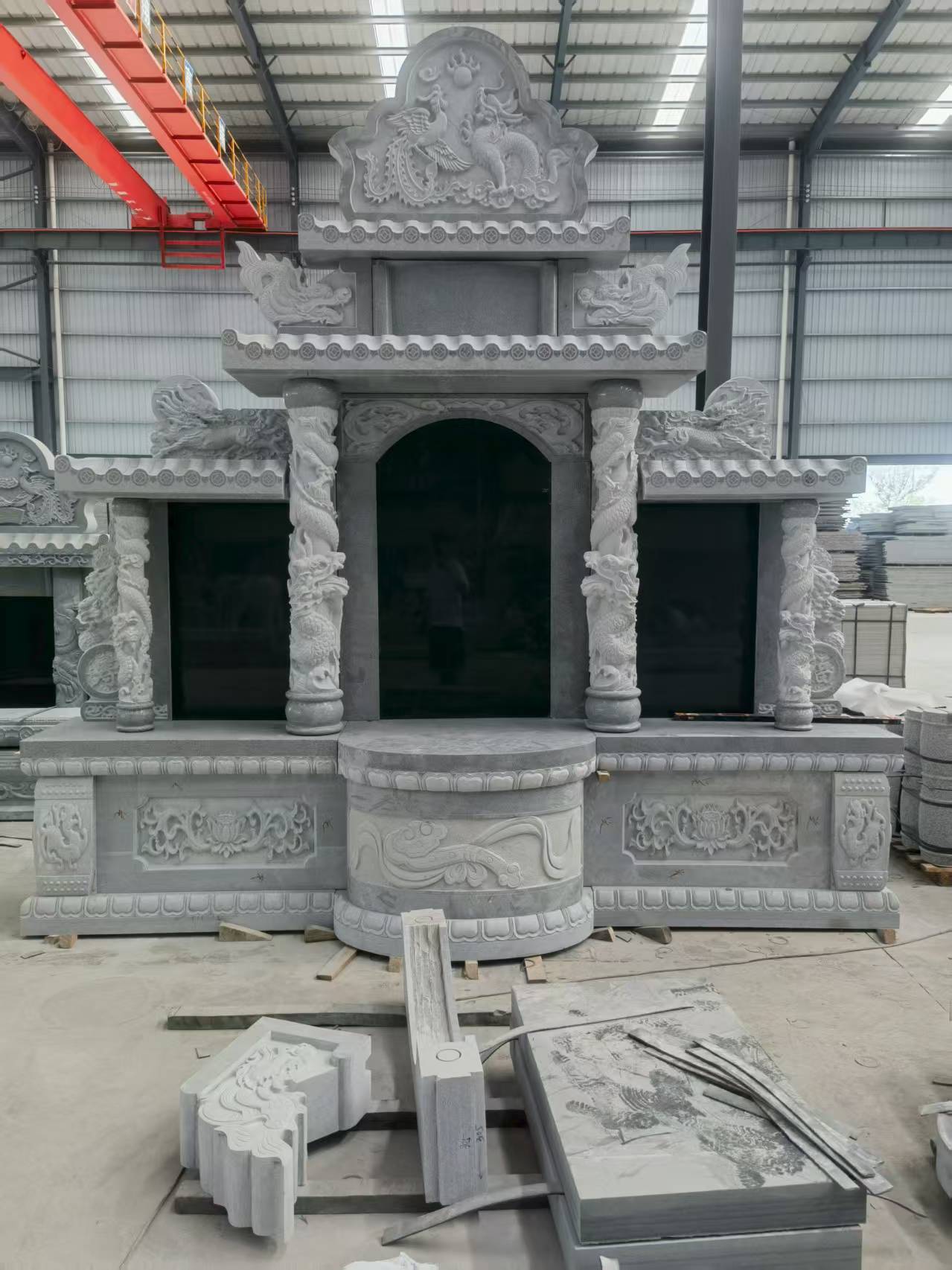 丹东 芝麻灰高档墓碑，土墓，可定制